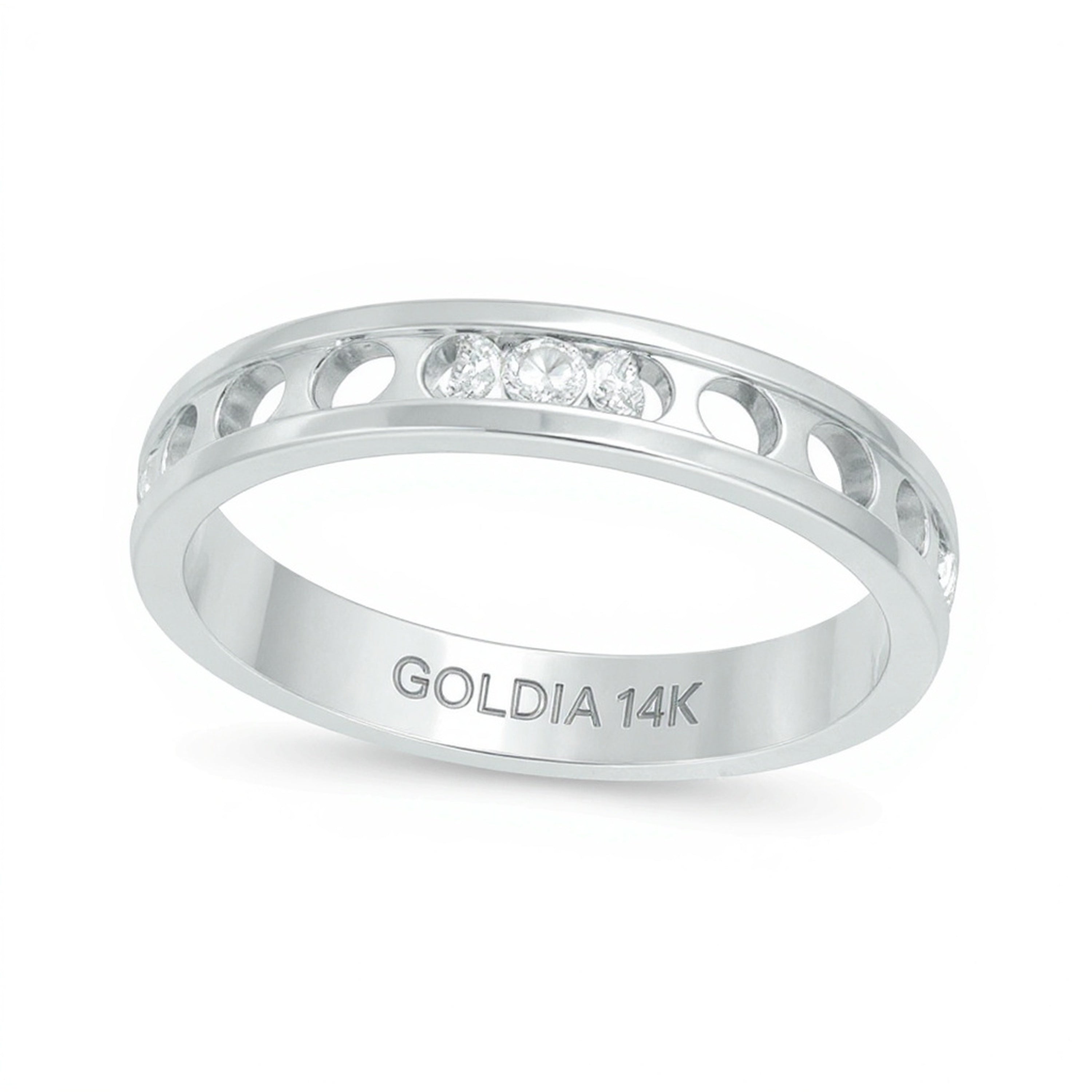0.5 ct. Gesamtgewicht Diamant Ring kanalgefasst in 14K Weißgold