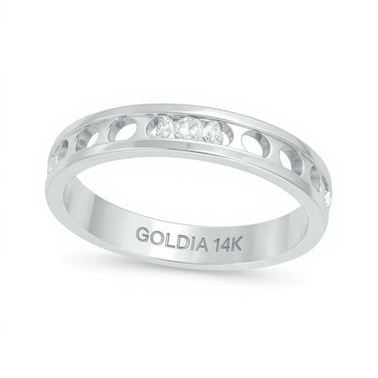 0.5 ct. Gesamtgewicht Diamant Ring kanalgefasst in 14K Weißgold