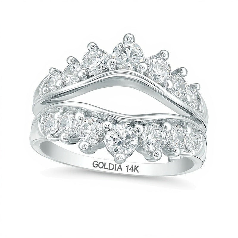 1.5 ct. Gesamtgewicht Diamant Ring mit geteilten Krappen in 14K Weißgold