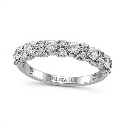 Memoire-Ring mit Diamanten 1.0 ct. Gesamtgewicht in 10K Weißgold