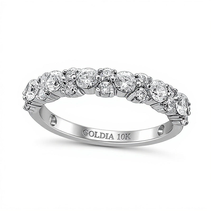 Memoire-Ring mit Diamanten 1.0 ct. Gesamtgewicht in 10K Weißgold