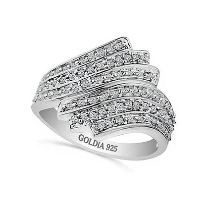 0,5 ct. Gesamtgewicht Diamant Fashion-Ring im Vintage-Stil aus rhodiniertem Sterlingsilber