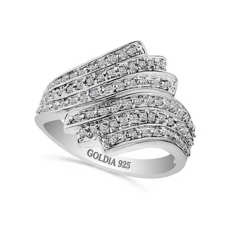 0,5 ct. Gesamtgewicht Diamant Fashion-Ring im Vintage-Stil aus rhodiniertem Sterlingsilber
