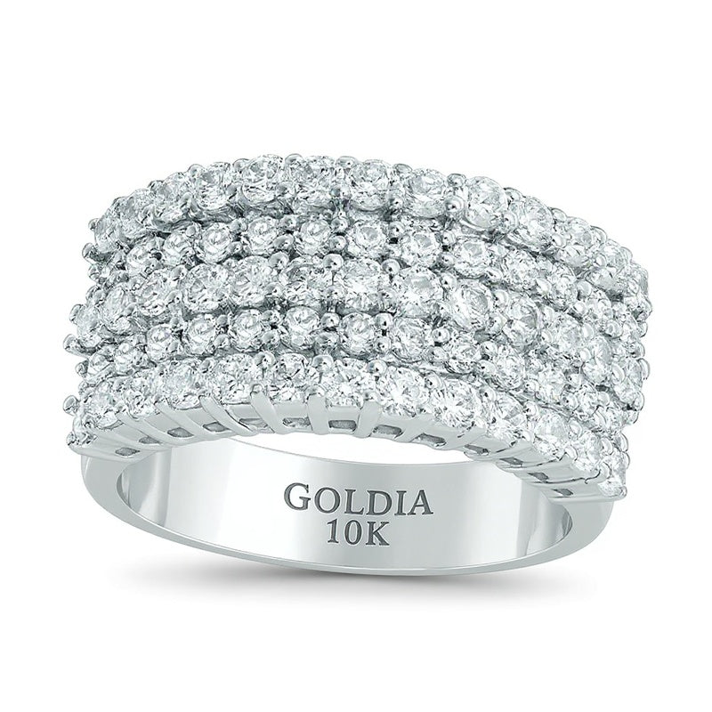 Memoire-Ring 1.5 ct. Gesamtgewicht mit fünf Reihen Diamanten in 10K Weißgold