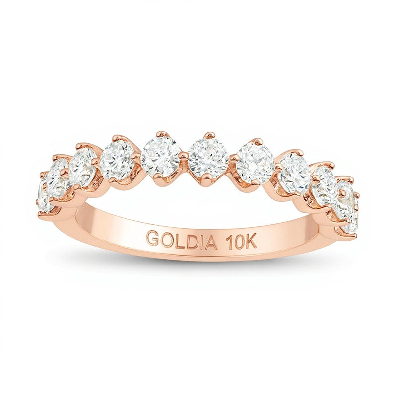 Memoire-Ring mit elf Diamanten 1.0 ct. Gesamtgewicht in 10K Roségold