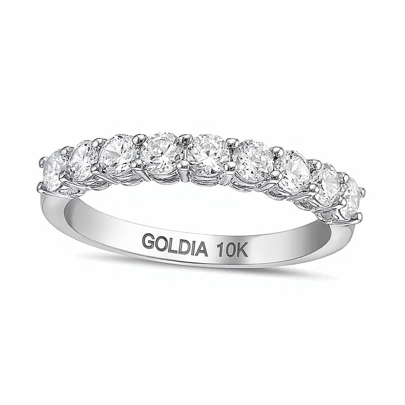0.75 ct. Gesamtgewicht Diamant Ring mit neun Steinen in 10K Weißgold (I/I2)