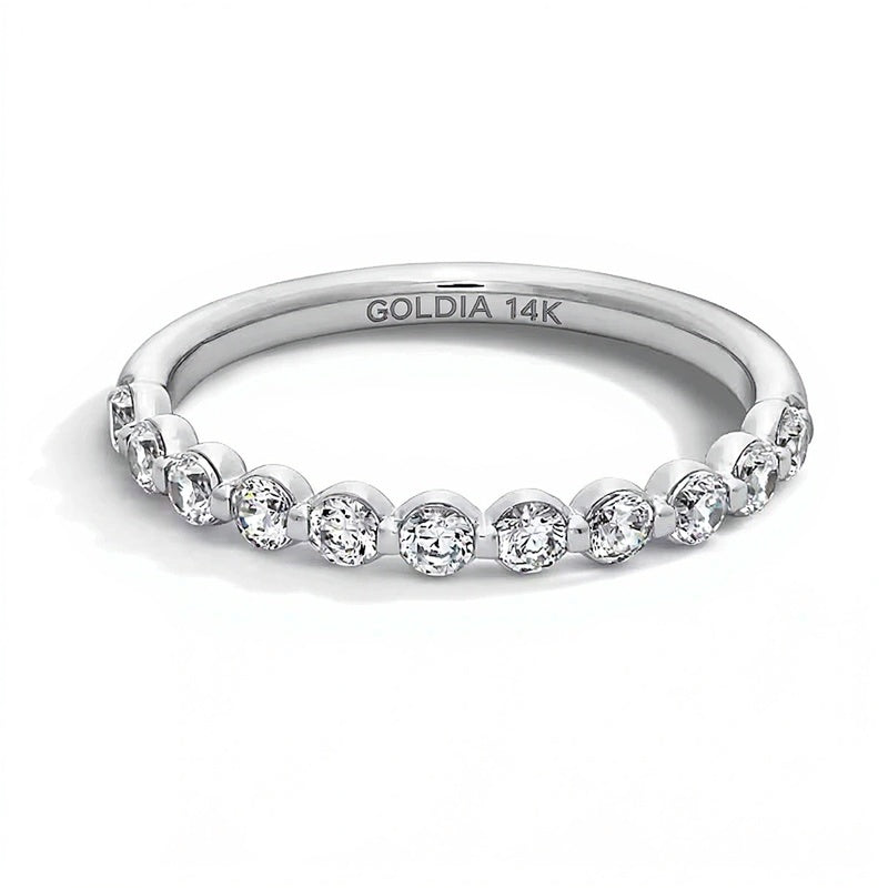 0,5 ct. Gesamtgewicht Memoire-Ring mit Labordiamanten in 14K Weißgold (F/VS2)