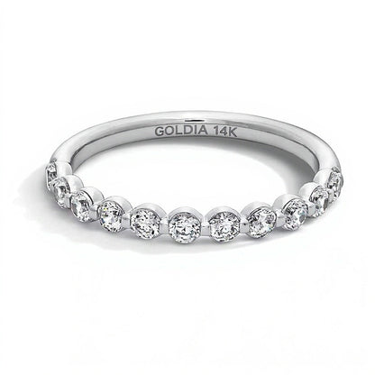0,5 ct. Gesamtgewicht Memoire-Ring mit Labordiamanten in 14K Weißgold (F/VS2)