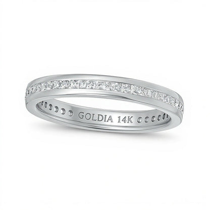 0,5 ct. Gesamtgewicht Memoire-Ring mit Diamanten im Princess-Schliff in 14K Weißgold (H/SI2)