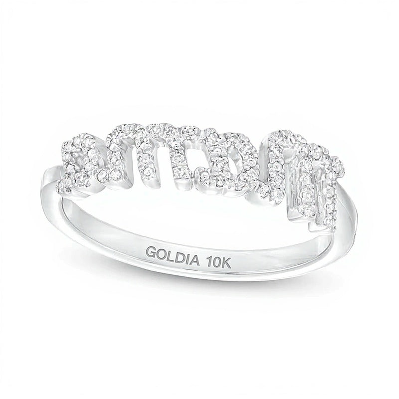 Love Talks 0,13 ct. Gesamtgewicht Diamant "Mama" Ring in 10K Weißgold