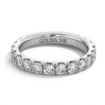 1,75 ct. Gesamtgewicht Diamant Memoire-Ring in 14K Weißgold (I/SI2) - Größe 5