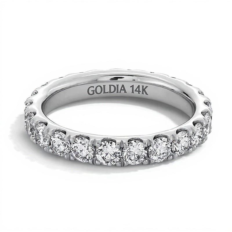 1,75 ct. Gesamtgewicht Diamant Memoire-Ring in 14K Weißgold (I/SI2) - Größe 5