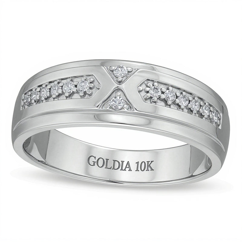 0.17 ct. Gesamtgewicht Diamant Ehering in 10K Weißgold