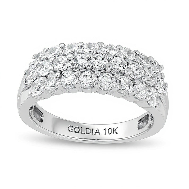 1.5 ct. Gesamtgewicht Diamant mehrreihiger Ring in 10K Weißgold