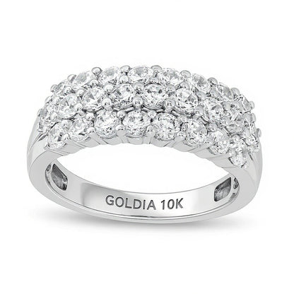 1.5 ct. Gesamtgewicht Diamant mehrreihiger Ring in 10K Weißgold