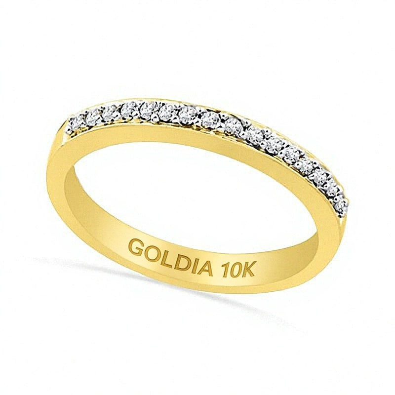 0.1 CT. Gesamtgewicht Diamant-Ehering in 10K Gelbgold