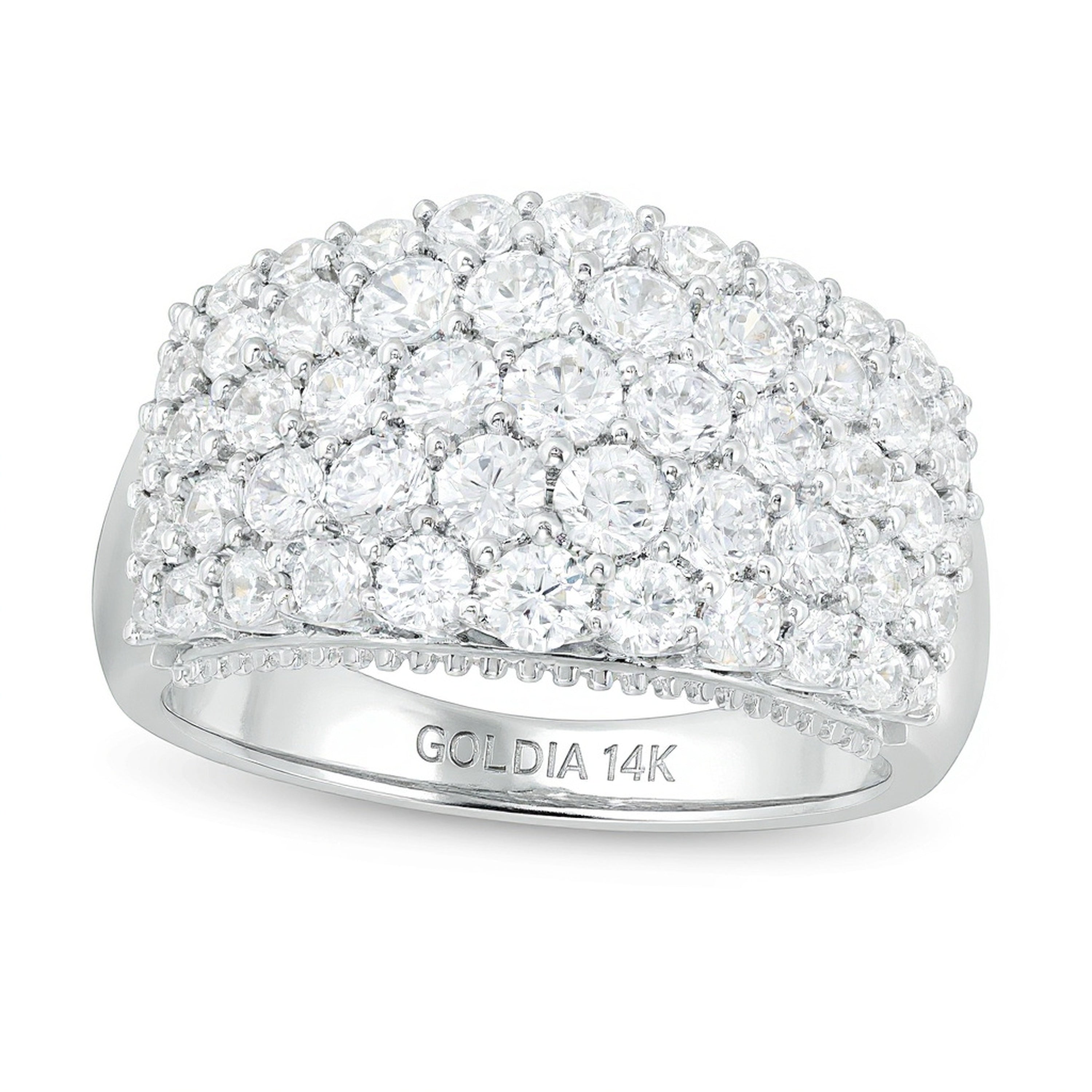 2.0 ct. Gesamtgewicht Labordiamant mehrreihiger Fashion-Ring in 14K Weißgold (F/SI2)