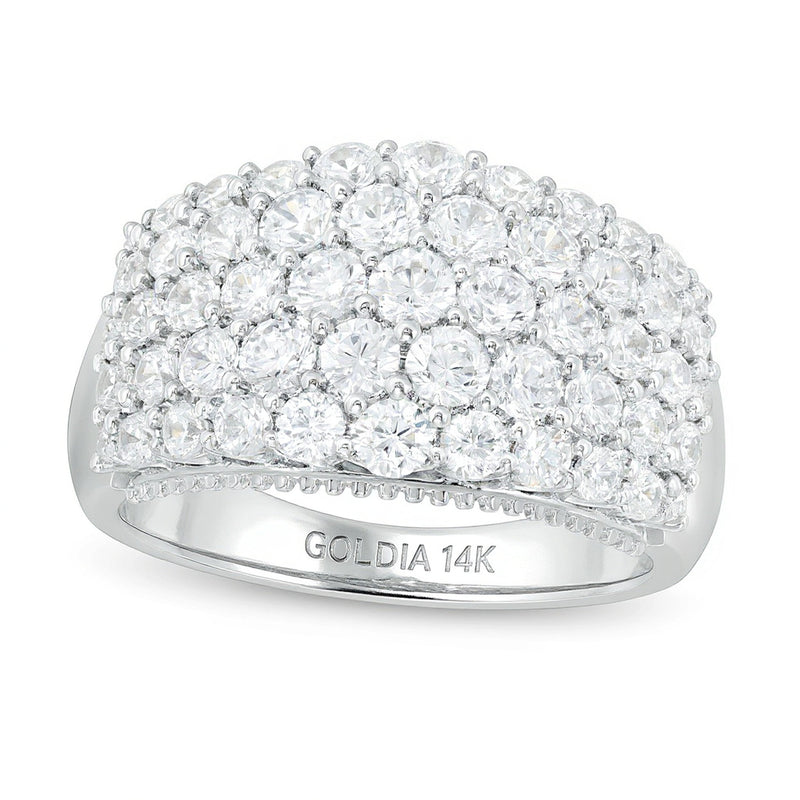 2.0 ct. Gesamtgewicht Labordiamant mehrreihiger Fashion-Ring in 14K Weißgold (F/SI2)