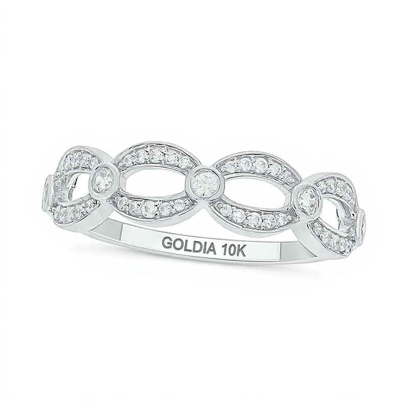 0.25 ct. Gesamtgewicht Diamant-Ring zum Kombinieren mit offenem Gliederdesign in 10K Weißgold