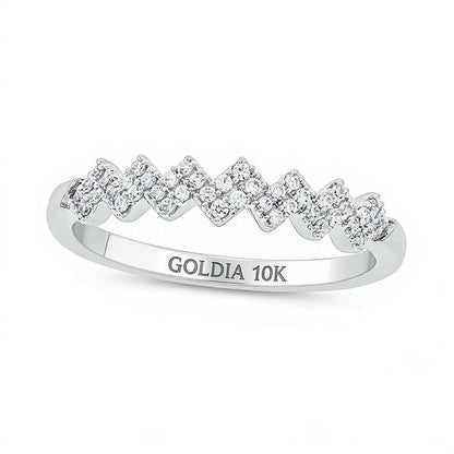 0.17 ct. Gesamtgewicht Diamant Zickzack-Ring zum Stapeln in 10K Weißgold