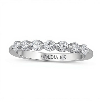 0.5 ct. Gesamtgewicht Diamant Memoire-Ring mit sieben Steinen in 10K Weißgold