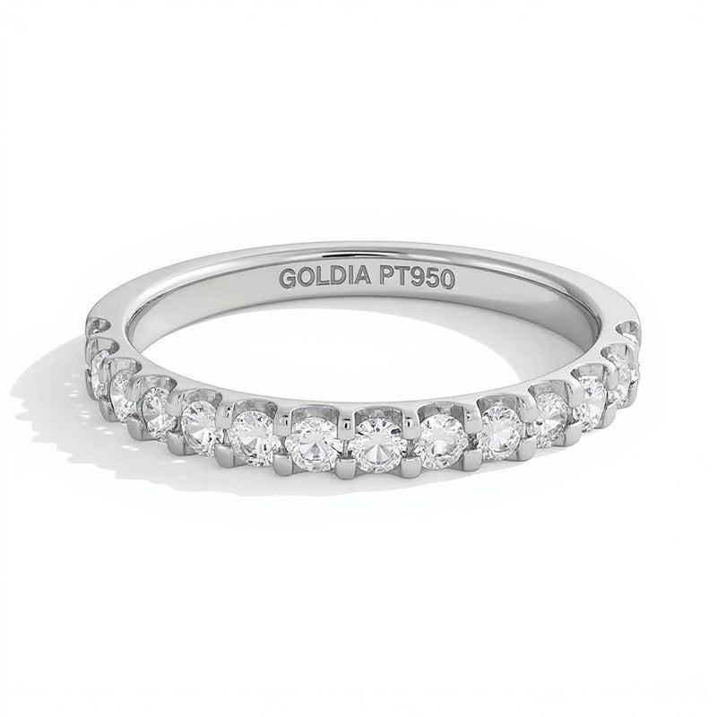 0,5 ct. Gesamtgewicht Memoire-Ring mit Labordiamanten in Platin (F/VS2)