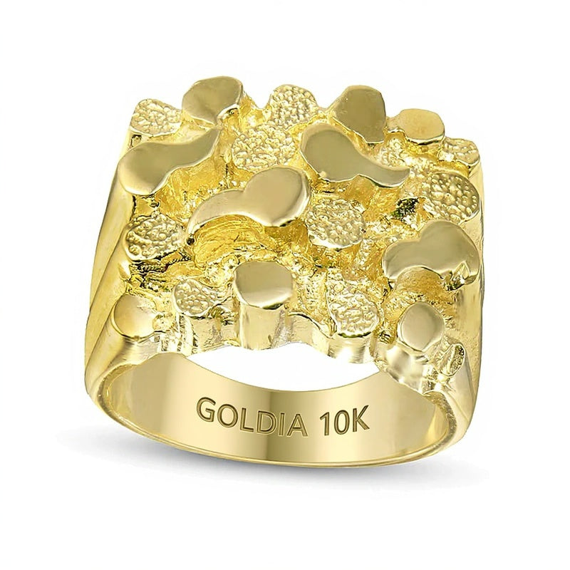 16,0mm Nugget-Ring aus 10K Gelbgold