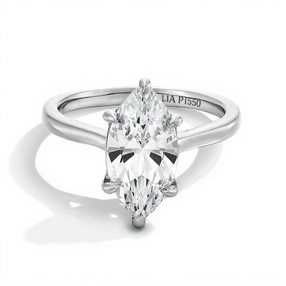 3.0 ct. Gesamtgewicht Solitär-Verlobungsring mit Labordiamant im Marquise-Schliff in Platin (F/VS2)
