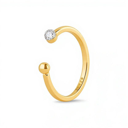 0,05 ct. Gesamtgewicht Labordiamant Ring offen in 18K Gelbgold