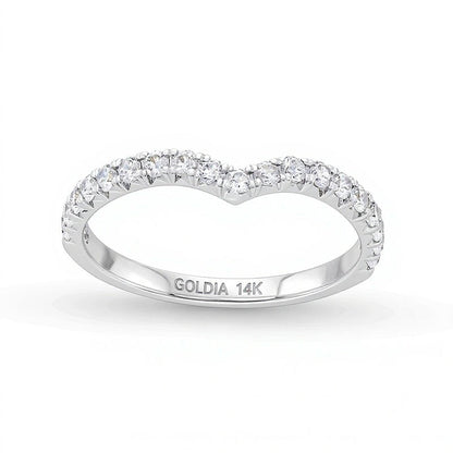 0.38 ct. Gesamtgewicht Labordiamant Memoire-Ring mit Kontur in 14K Weißgold (F/VS2)