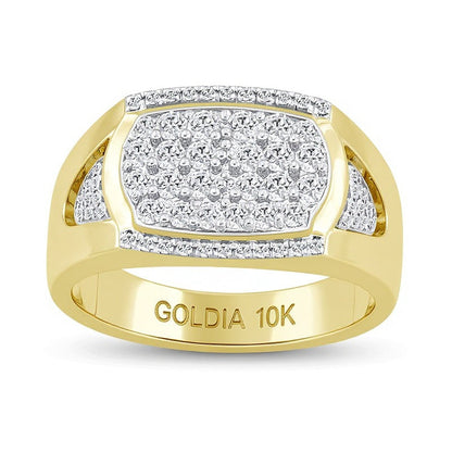Diamant-Siegelring oval in 10K Gelbgold, 1.0 ct. Gesamtgewicht