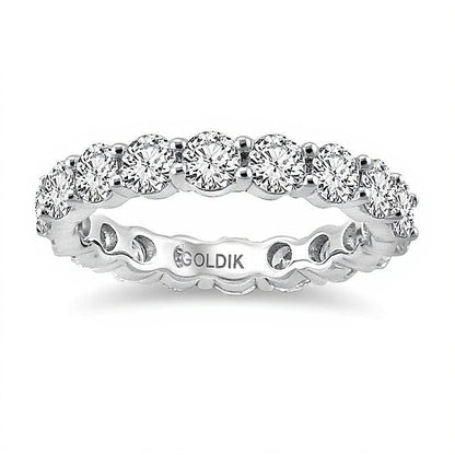 Memoire-Ring mit Diamanten 3.0 ct. Gesamtgewicht 4.0mm in 14K Weißgold
