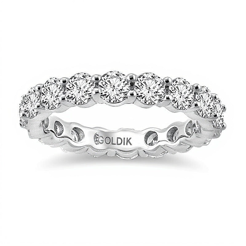Memoire-Ring mit Diamanten 3.0 ct. Gesamtgewicht 4.0mm in 14K Weißgold