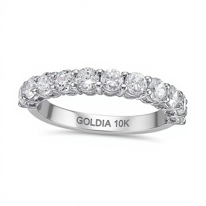 1.25 ct. Gesamtgewicht Diamant-Ring mit elf Steinen in 10K Weißgold (I/I2)
