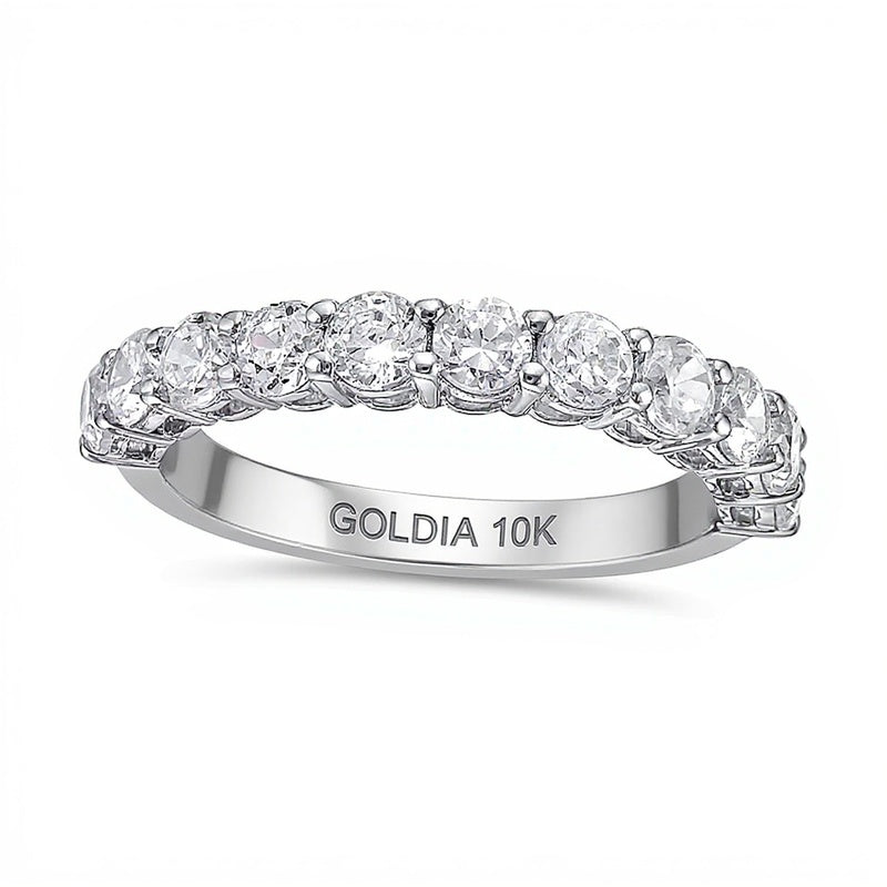 1.25 ct. Gesamtgewicht Diamant-Ring mit elf Steinen in 10K Weißgold (I/I2)