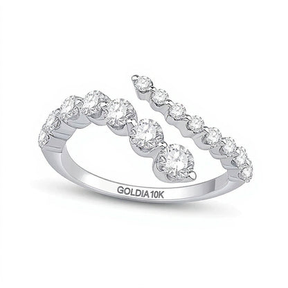 1.0 CT. Gesamtgewicht Labordiamant Bypass Ring in 10K Weißgold (F/VS2)