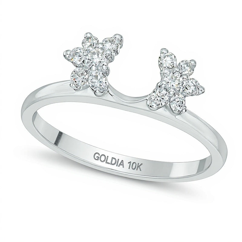 0.25 ct. Gesamtgewicht Diamant Starburst Solitär-Enhancer in 10K Weißgold