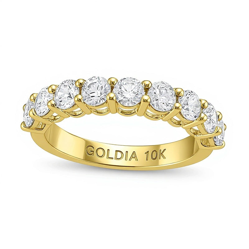 Ring mit 9 Diamanten 1.5 ct. Gesamtgewicht in 10K Gelbgold (I/I2)