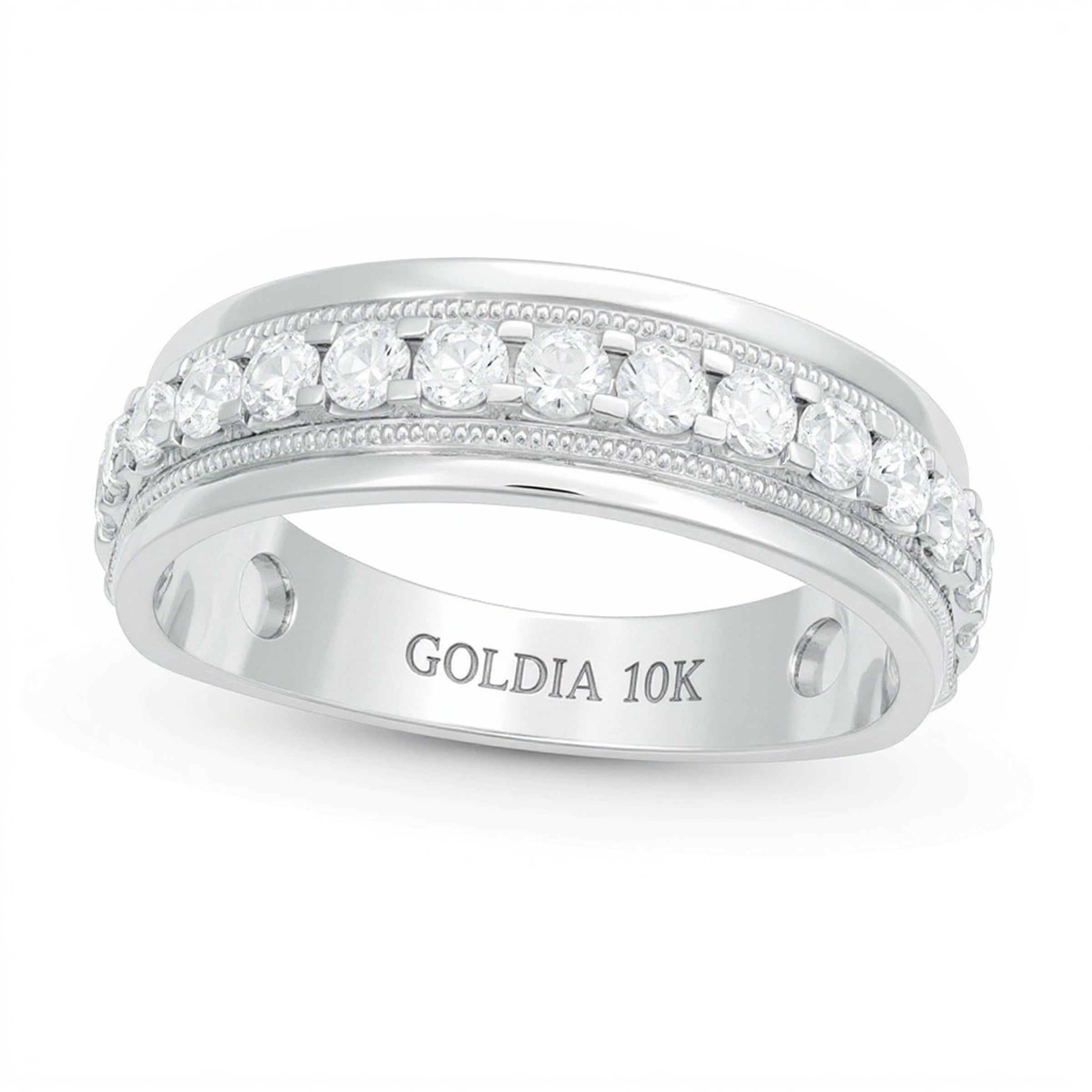 1.0 ct. Gesamtgewicht Diamant Ehering im Vintage-Stil in 10K Weißgold