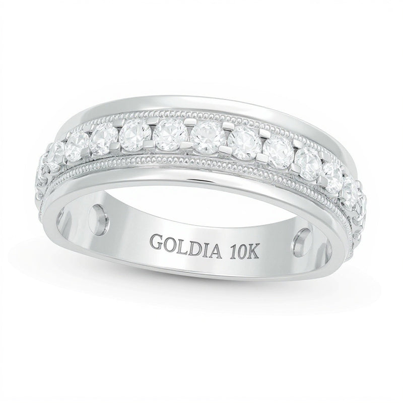 1.0 ct. Gesamtgewicht Diamant Ehering im Vintage-Stil in 10K Weißgold