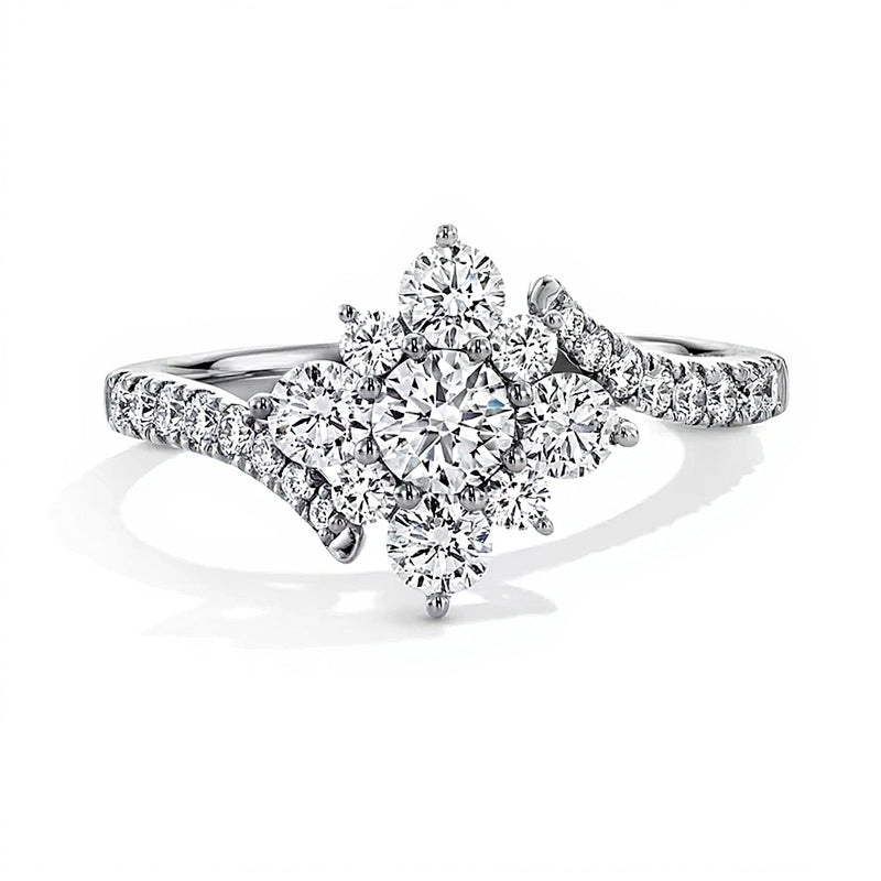 1.0 CT. Gesamtgewicht Bypass Ring mit Labordiamanten in 10K Weißgold (F/VS2)
