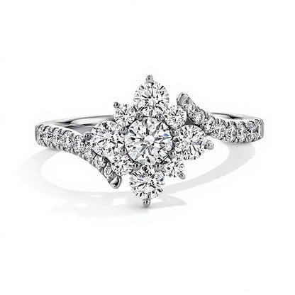 1.0 CT. Gesamtgewicht Bypass Ring mit Labordiamanten in 10K Weißgold (F/VS2)