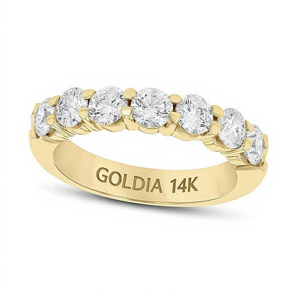 Memoire-Ring mit sieben Diamanten 1.5 ct. Gesamtgewicht in 14K Gelbgold
