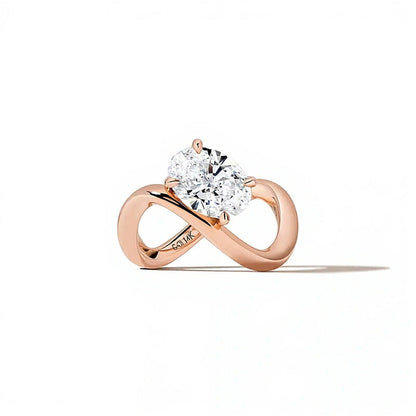 Zales x SHAHLA 2.0 CT. Solitär-Ring mit ovalem Labordiamant in 14K Roségold (F/VS2)