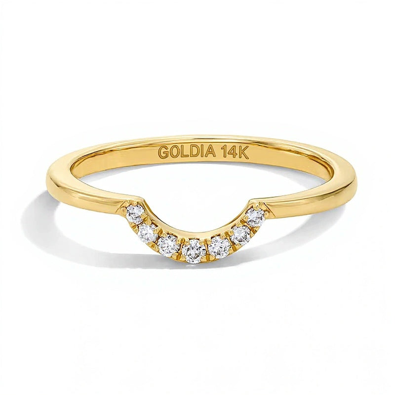 0.07 ct. Gesamtgewicht Labordiamant Solitär Enhancer Ring in 14K Gelbgold (F/VS2)