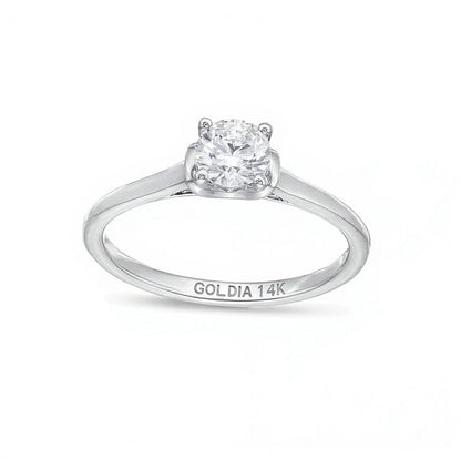 0.5 CT. Diamant-Solitär-Verlobungsring in 14K Weißgold