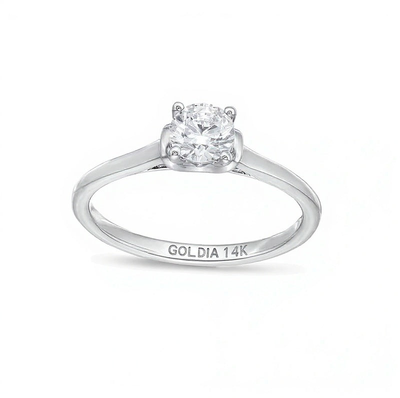 0.5 CT. Diamant-Solitär-Verlobungsring in 14K Weißgold