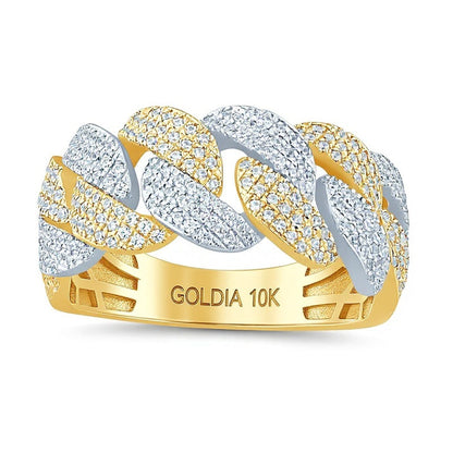 0.75 ct. Gesamtgewicht Diamant Panzerketten-Ring in 10K Gold Two-Tone