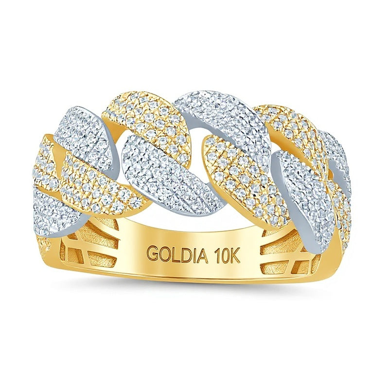 0.75 ct. Gesamtgewicht Diamant Panzerketten-Ring in 10K Gold Two-Tone