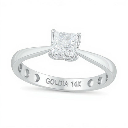 1.0 ct. Gesamtgewicht Verlobungsring mit Diamanten im Princess-Schliff in 14K Weißgold